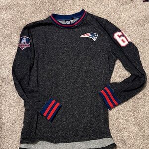 Men's Black Sweater with Red and Blue Accents